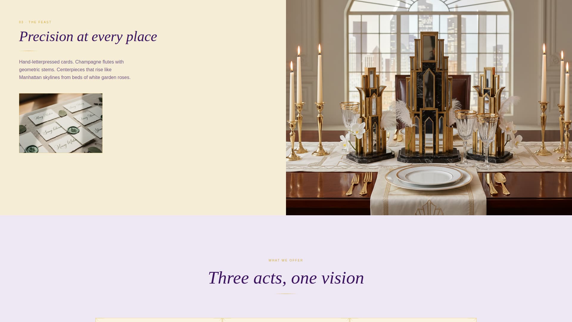 Art Deco Wedding Specialist Booking Website Template