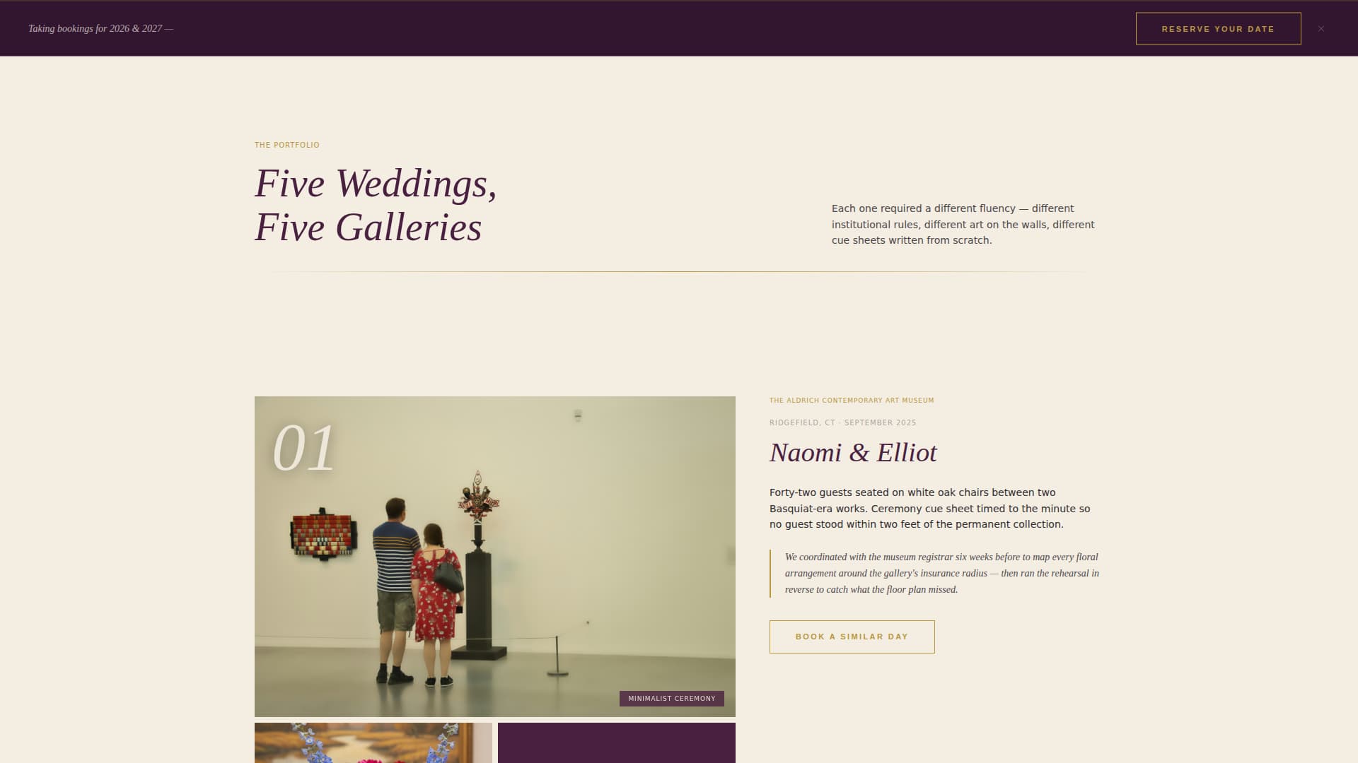 Wedding Venue Specialist Booking Website Template