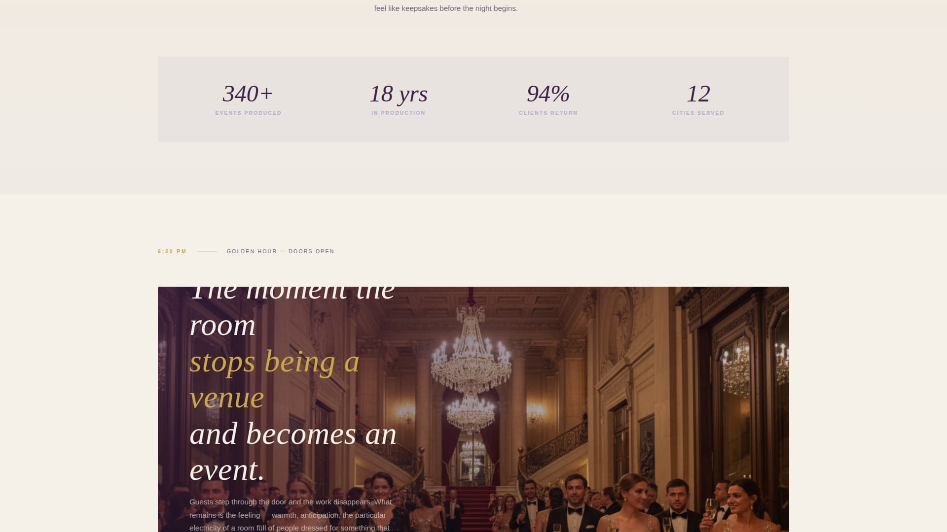 Event Management Company Booking Website Template