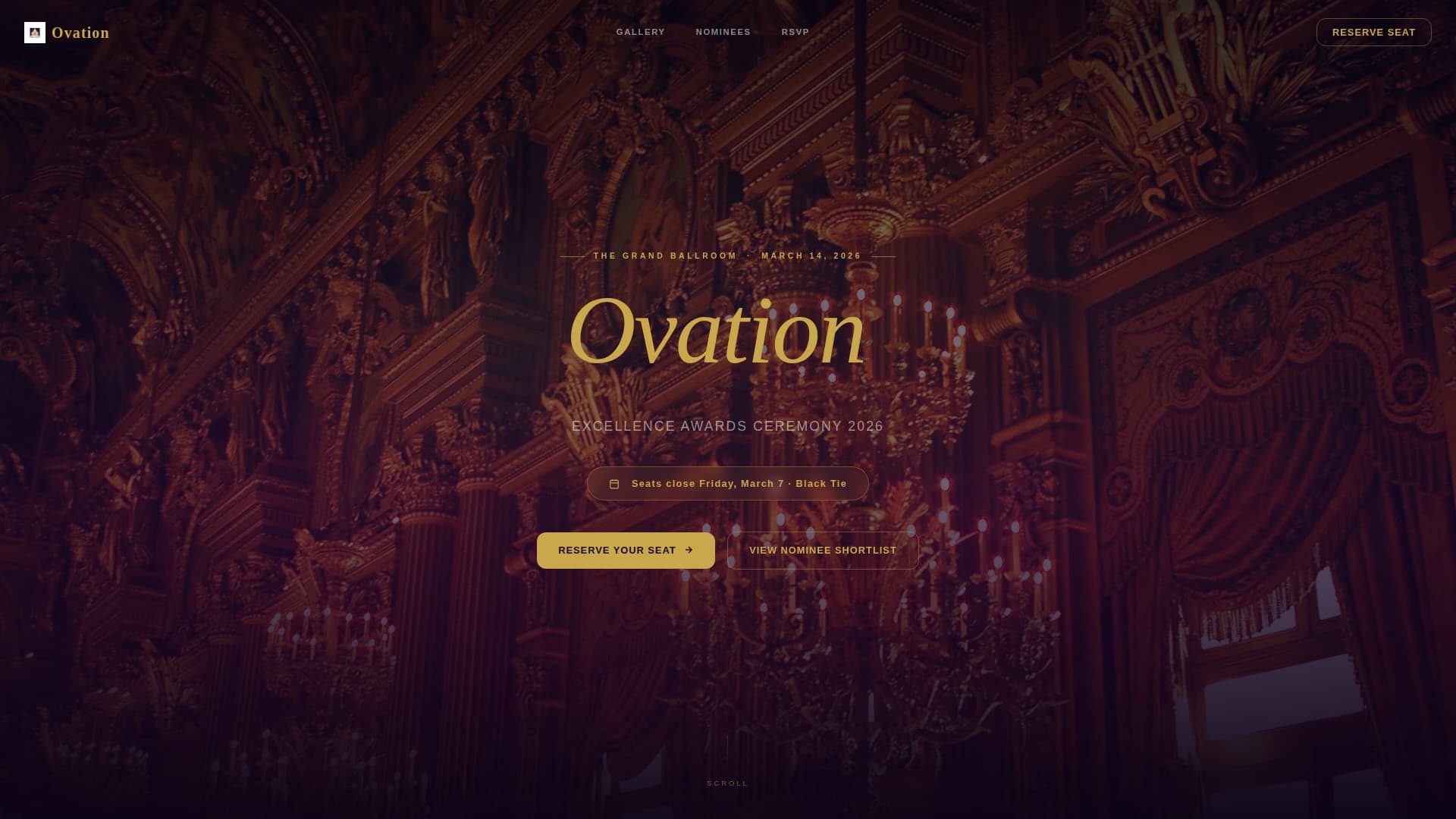 Awards Ceremony Event Specialist Professional Website Template