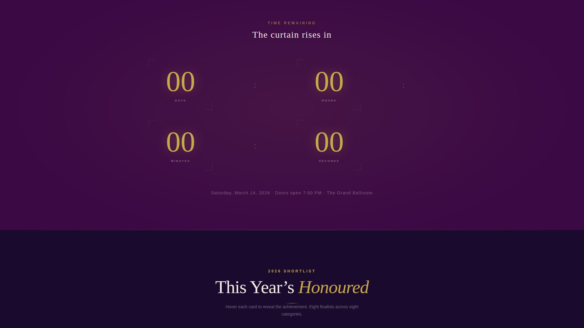 Awards Ceremony Event Specialist Professional Website Template