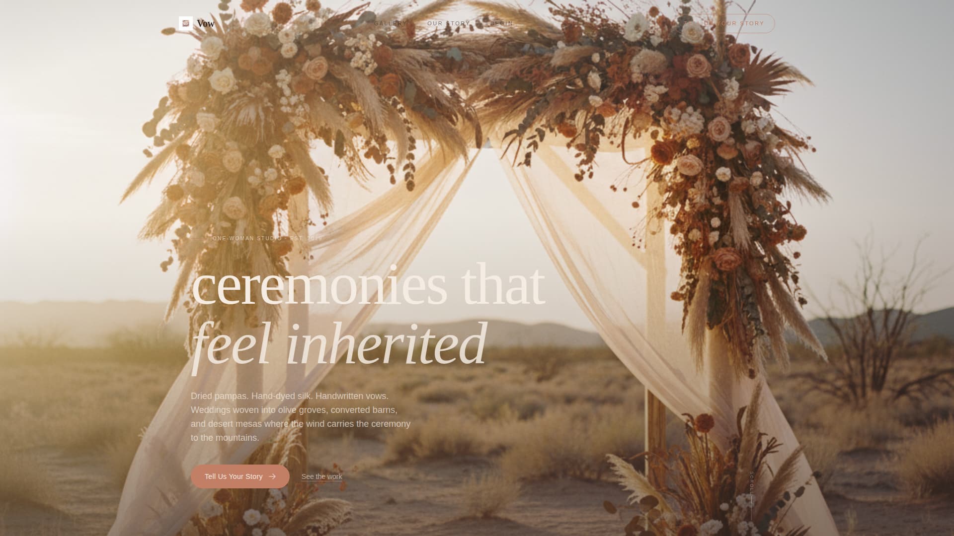 Vow - Enchanting Bohemian Landing Page Template