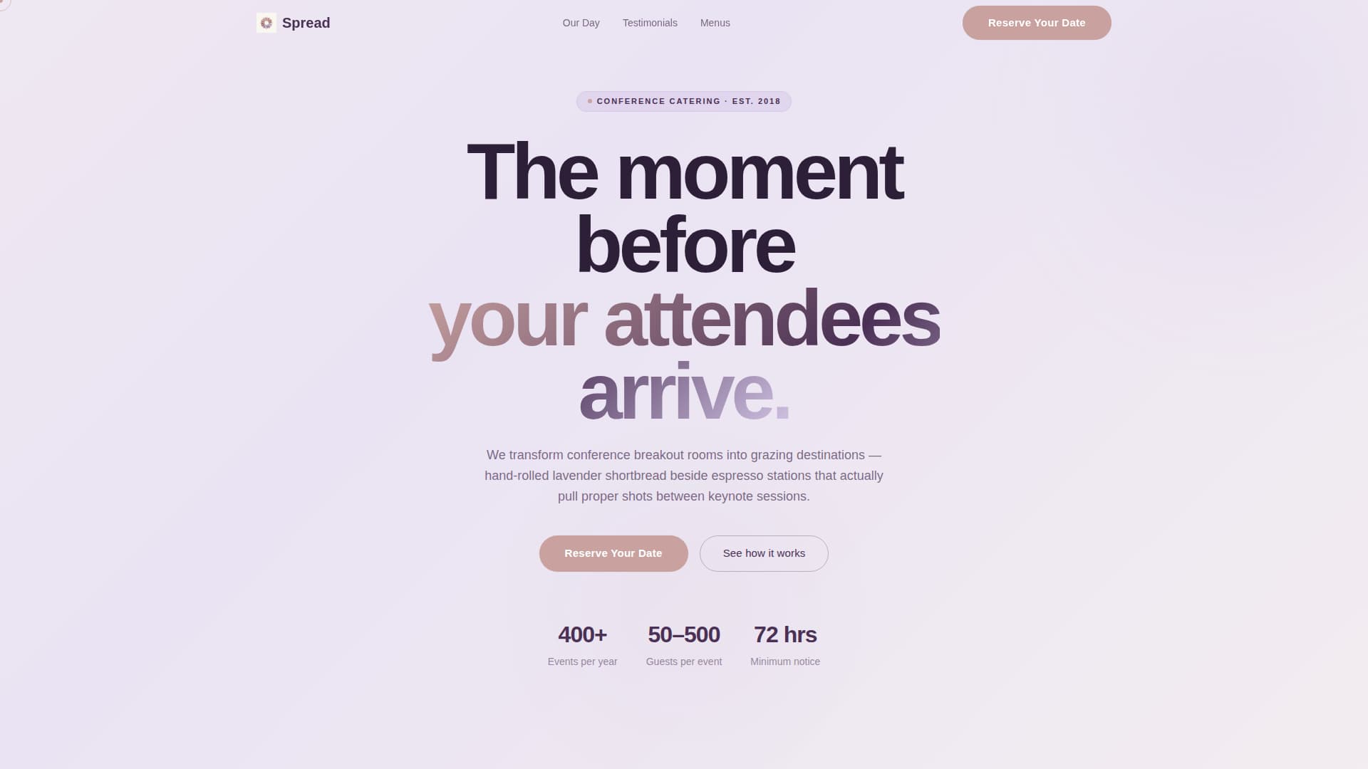 Conference Event Catering & Corporate Summit Website Template