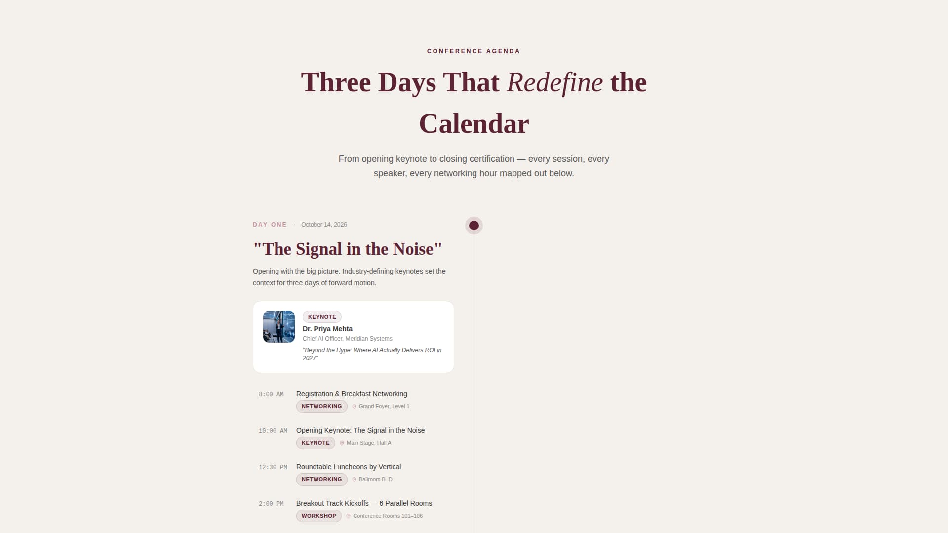Conference Registration First-Impression to Signup Website Template