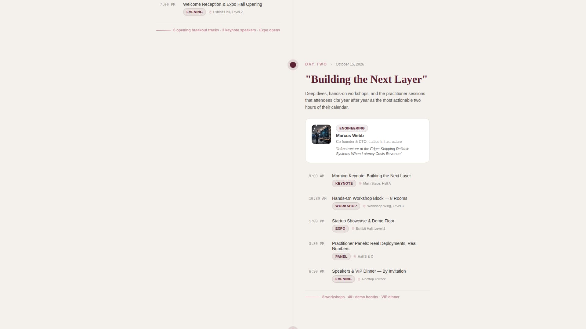 Conference Registration First-Impression to Signup Website Template