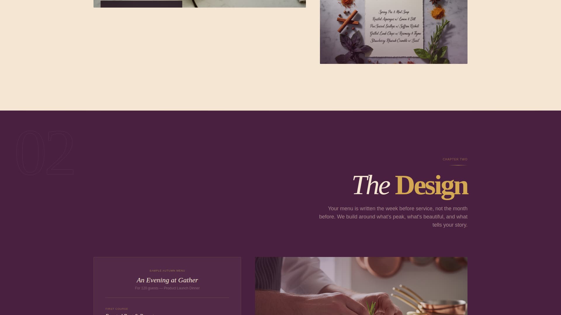 Corporate Event Catering Timeline & Booking Website Template