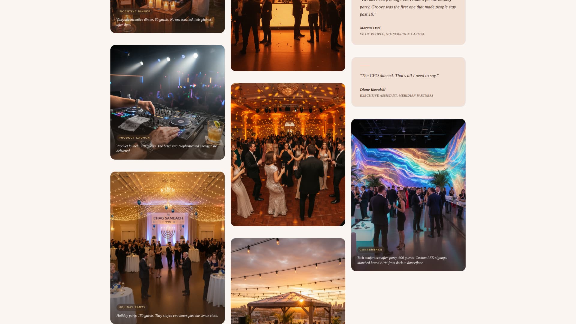 Corporate Event DJ & Music Services Website Template
