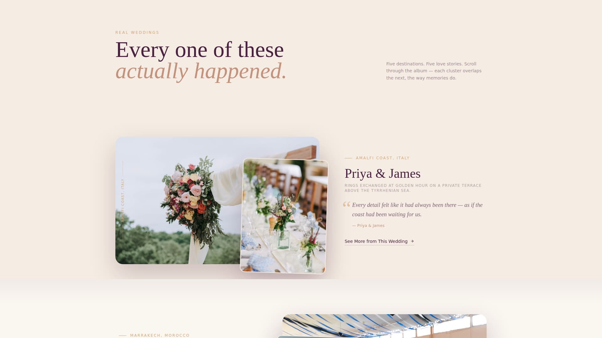 Destination Wedding Planner Real Couples Website Template