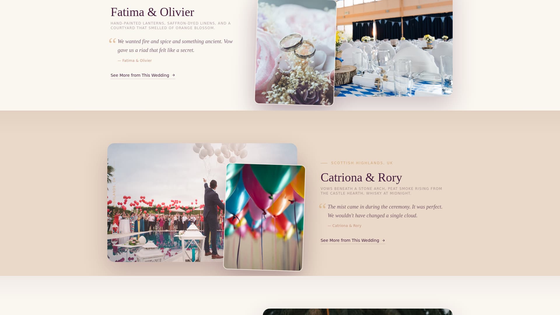 Destination Wedding Planner Real Couples Website Template