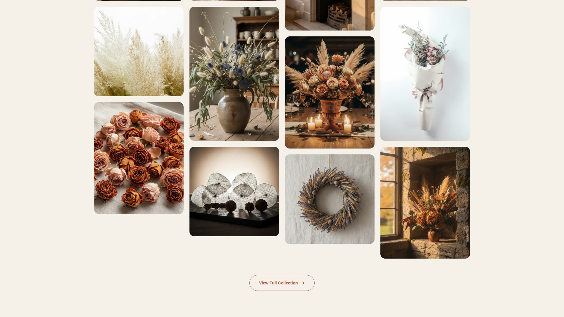 Dried Flower Florist & Arrangement Shop Website Template