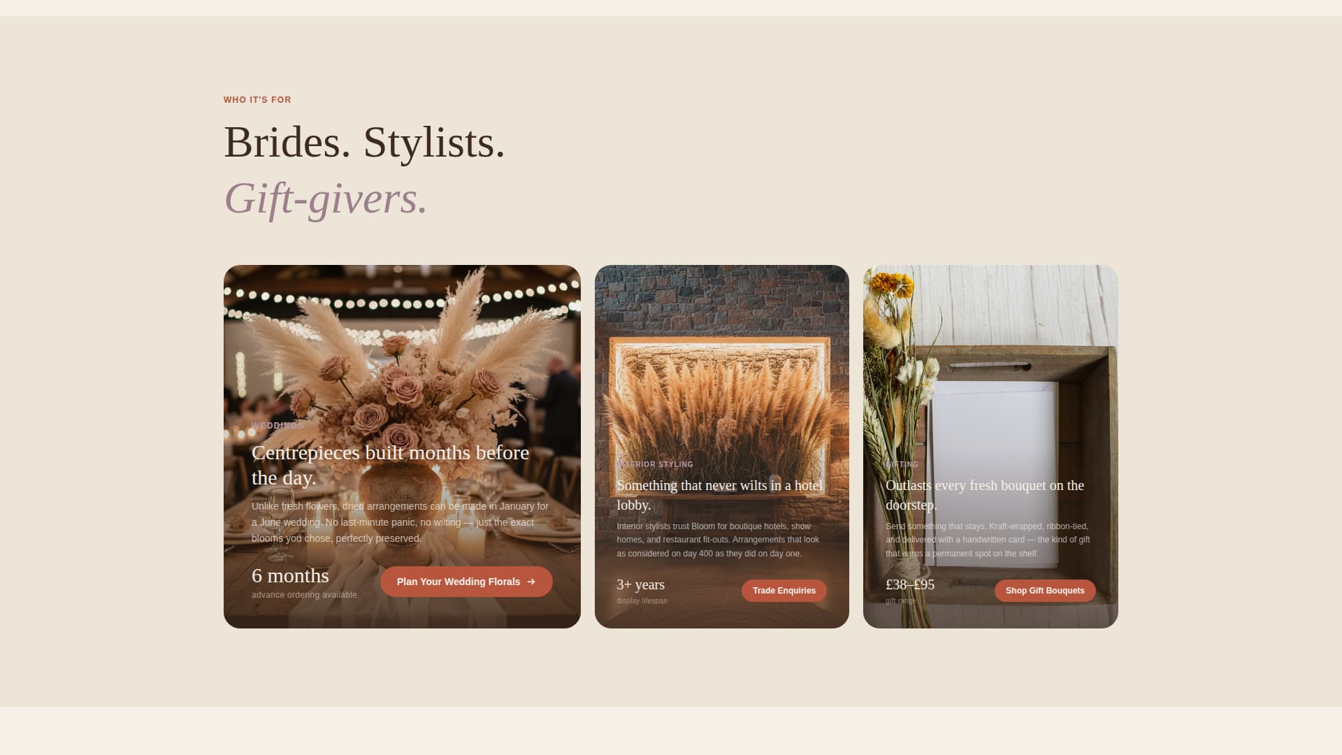 Dried Flower Florist & Arrangement Shop Website Template