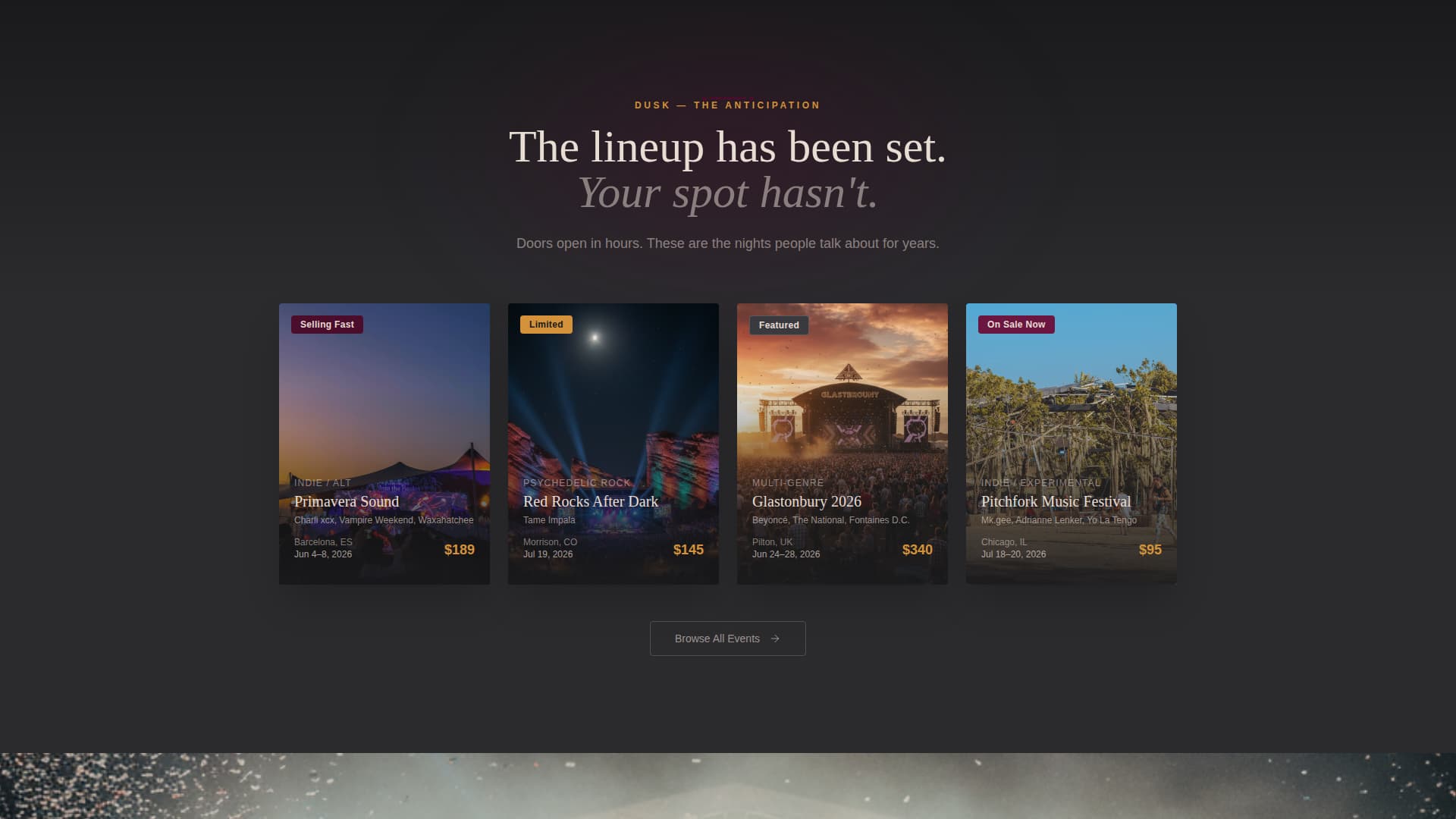 Ticketing & Event Platform Professional Website Template