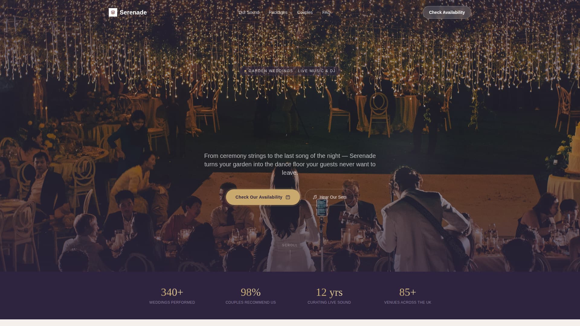 Garden Wedding Advanced Booking Website Template