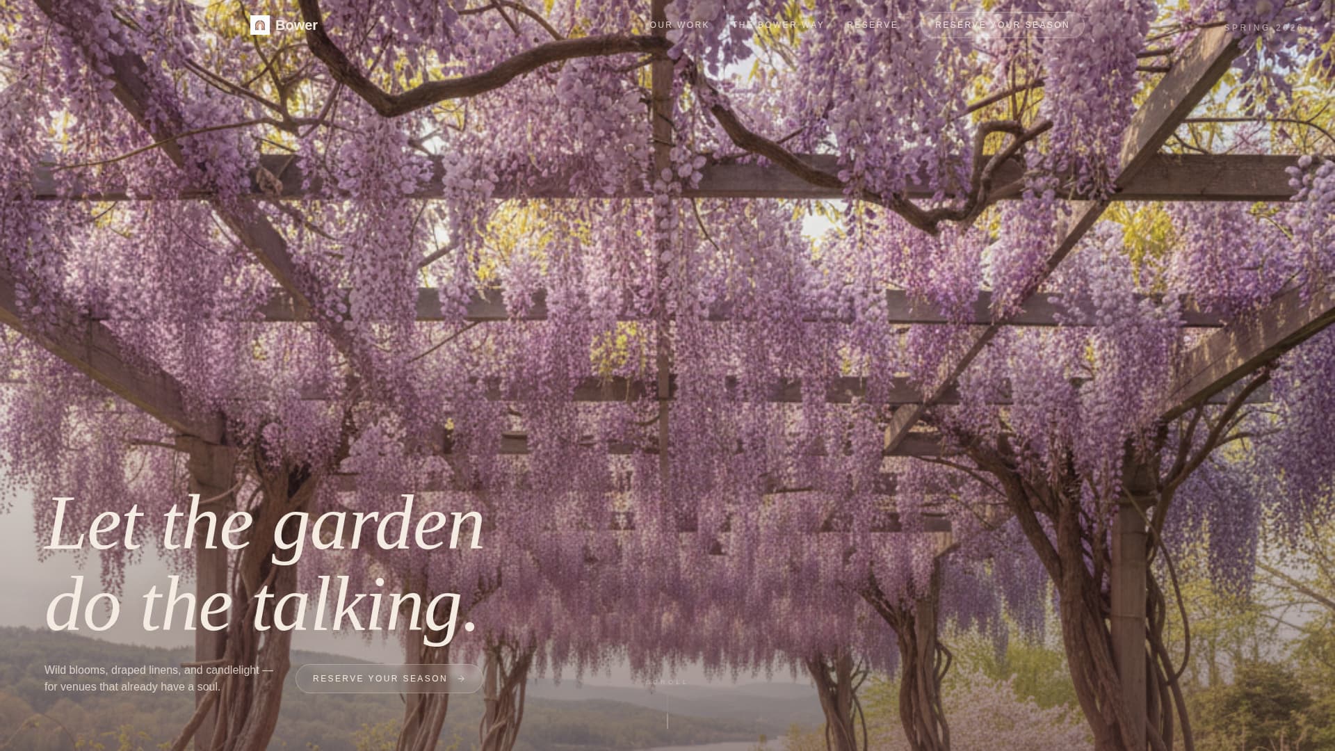 Garden Wedding Specialist Booking Website Template