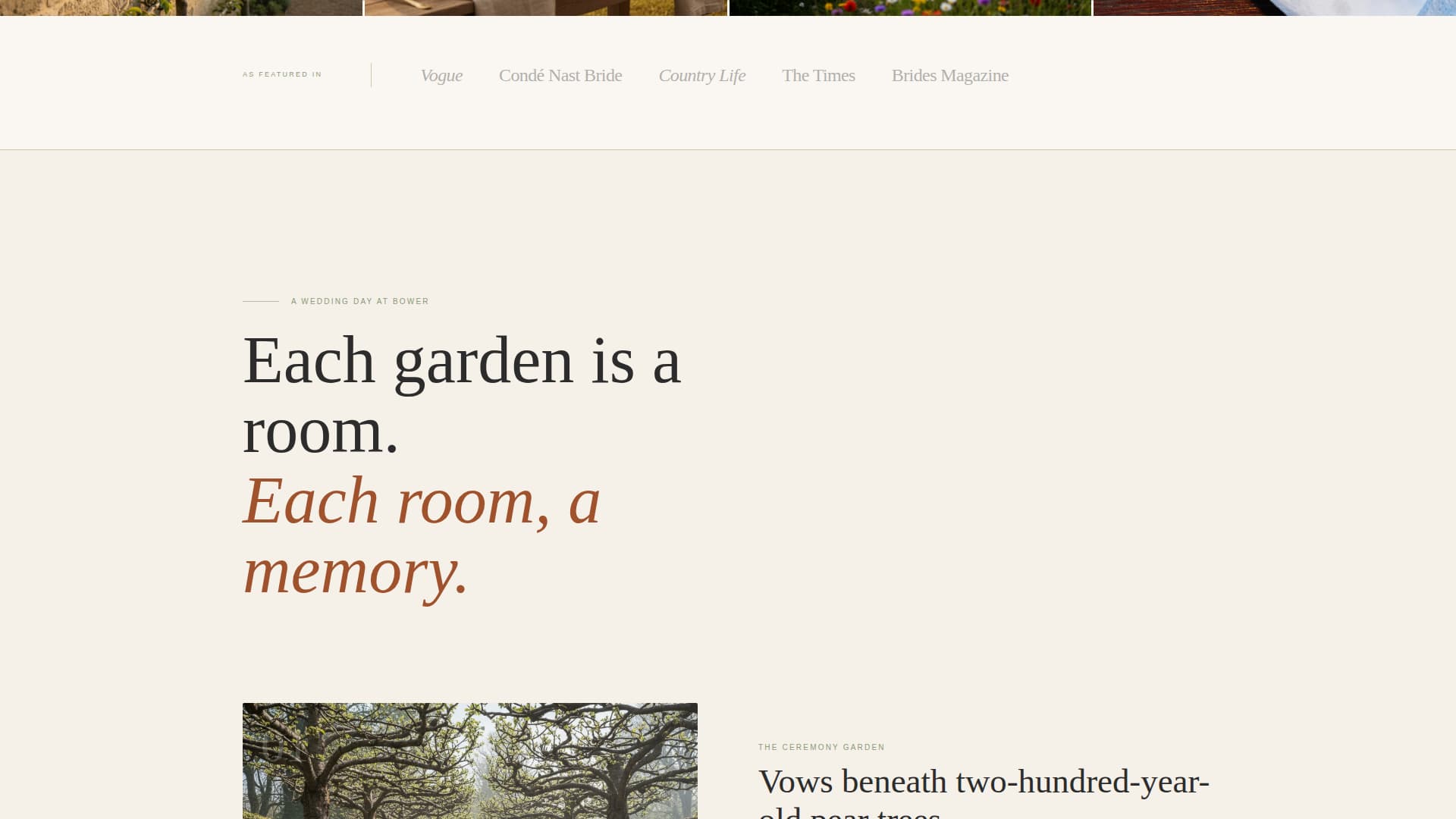 Garden Wedding Expert Booking Website Template