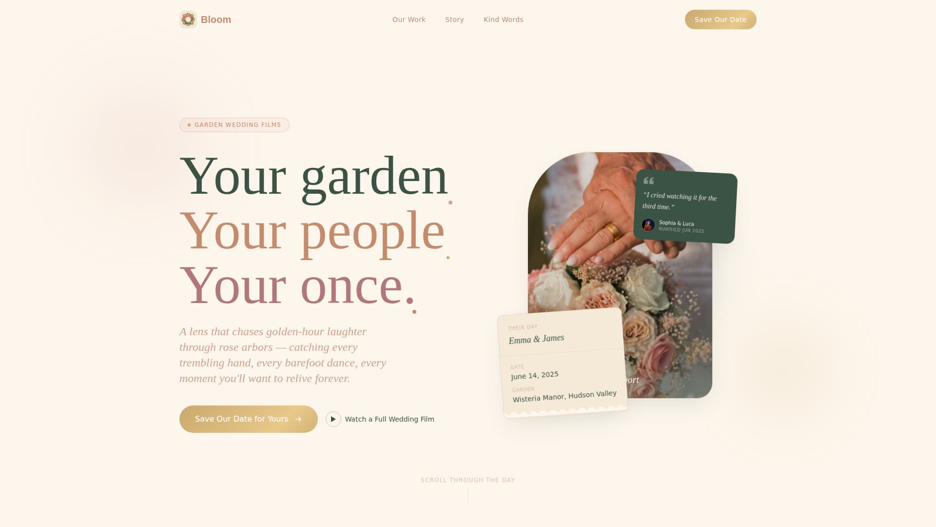 Garden Wedding Complete Booking Website Template