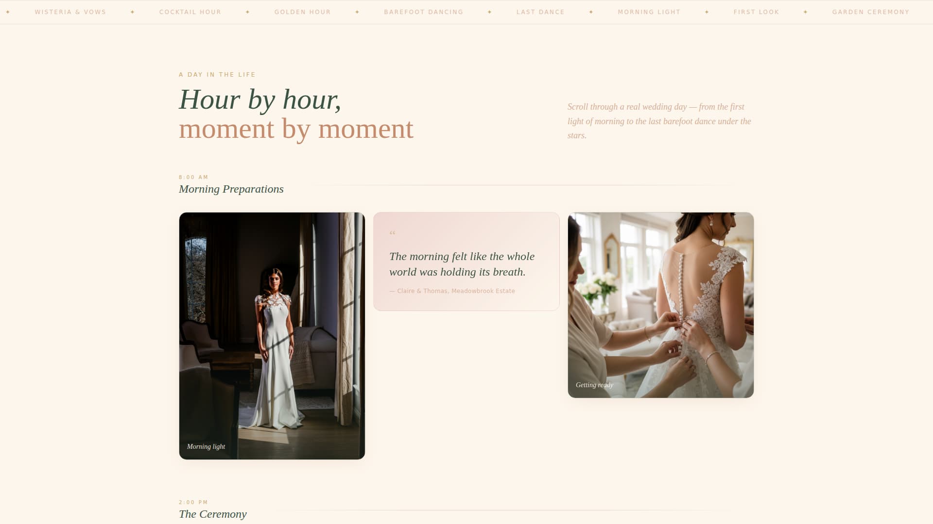 Garden Wedding Complete Booking Website Template