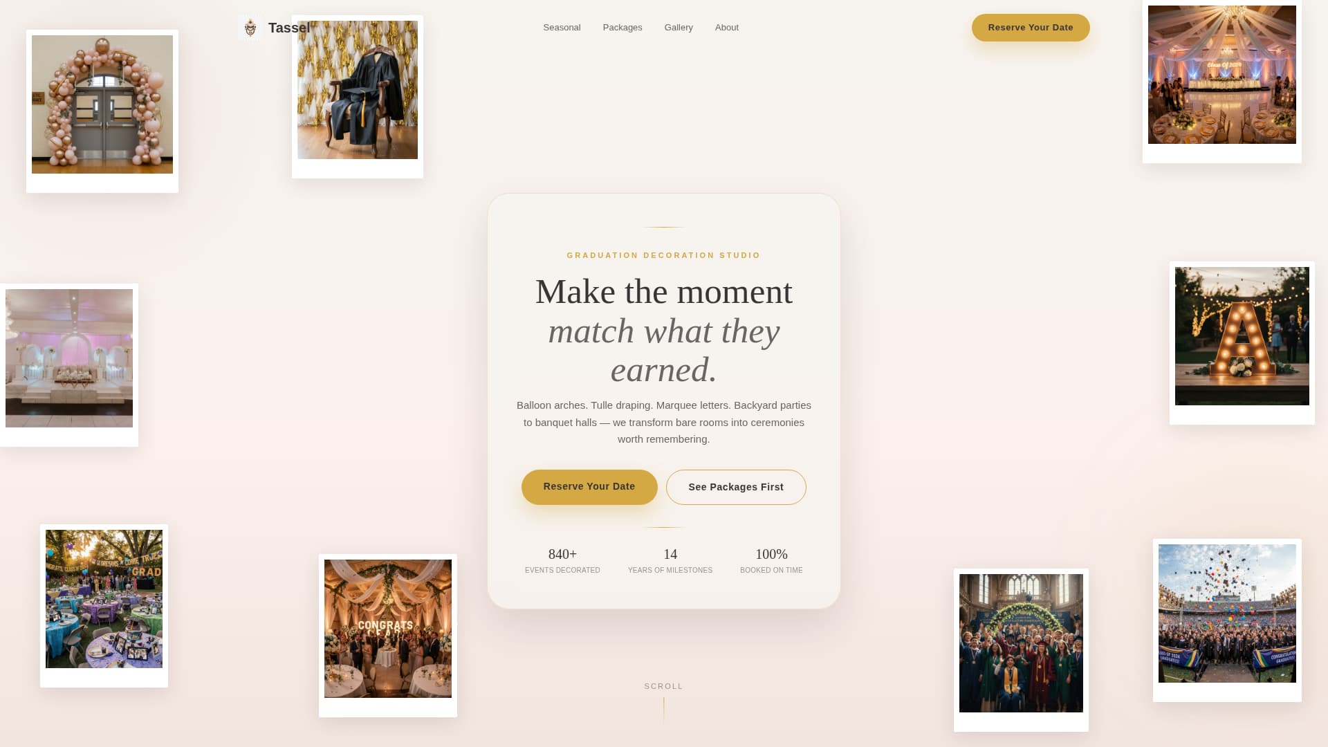 Graduation Event Advanced Booking Website Template