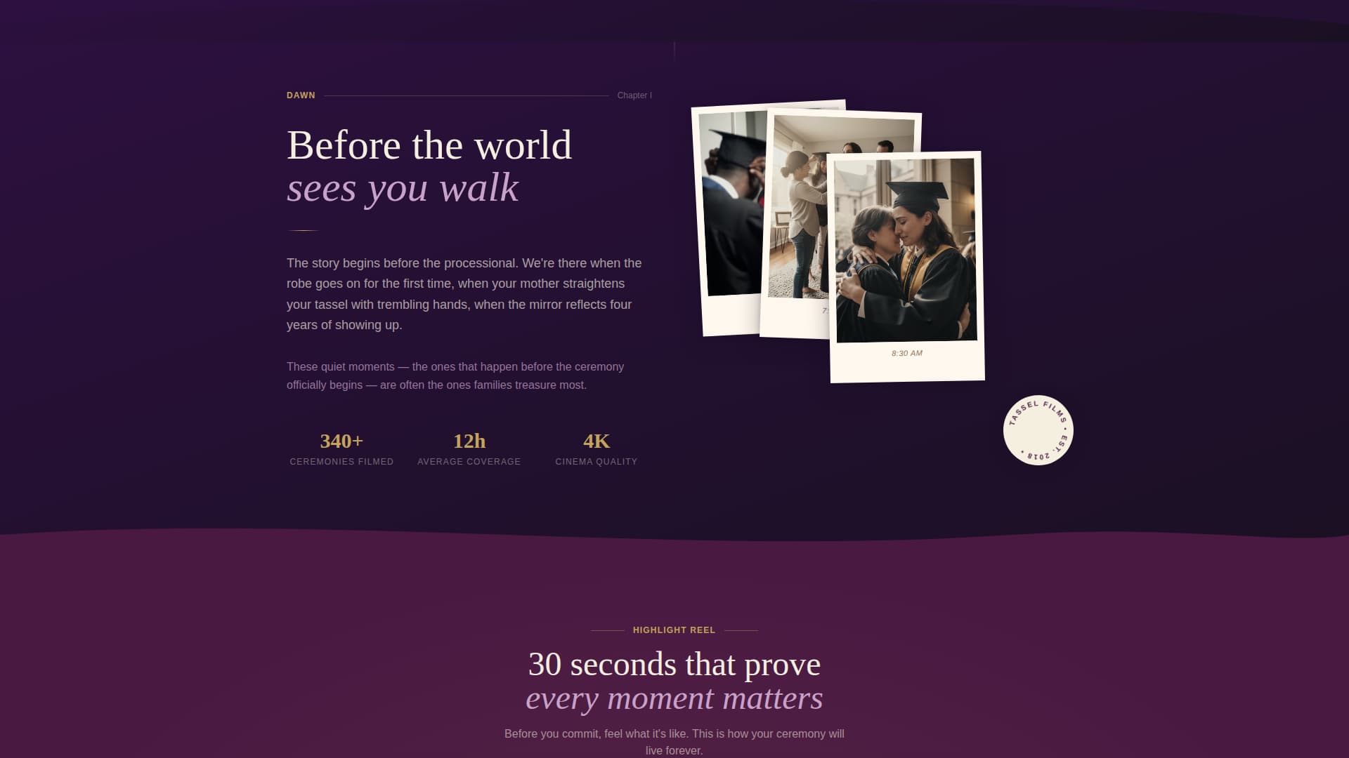 Graduation Event Specialist Booking Website Template