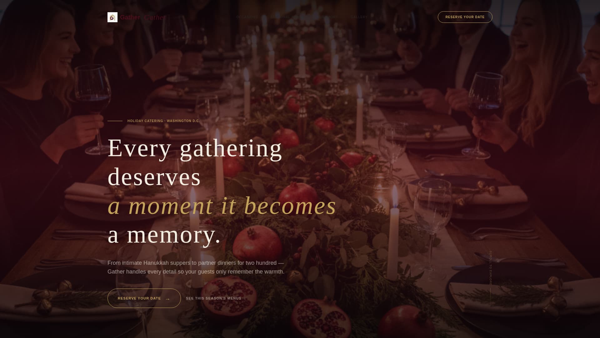 Holiday Event Specialist Booking Website Template