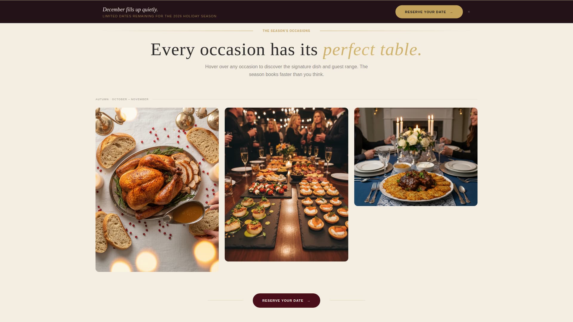 Holiday Event Specialist Booking Website Template