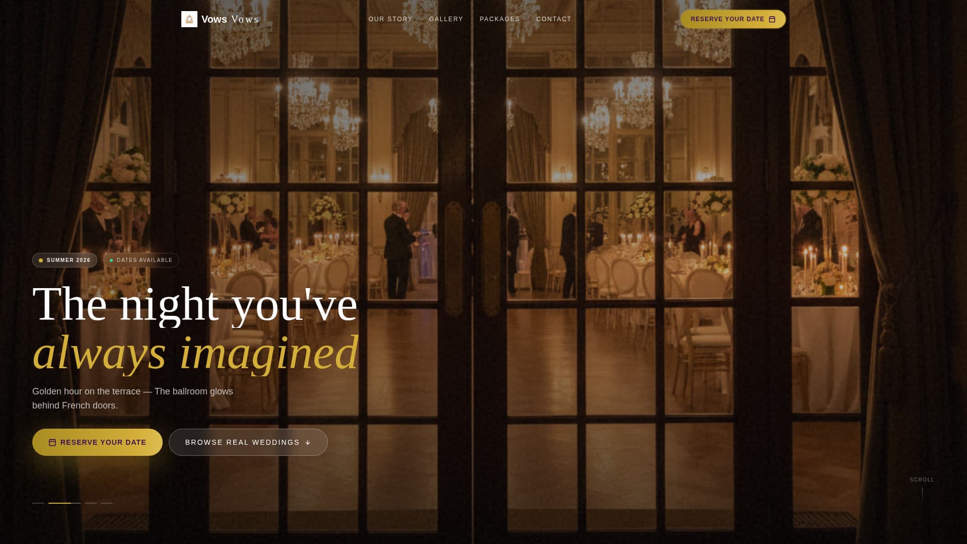 Wedding Venue Virtual Booking Website Template