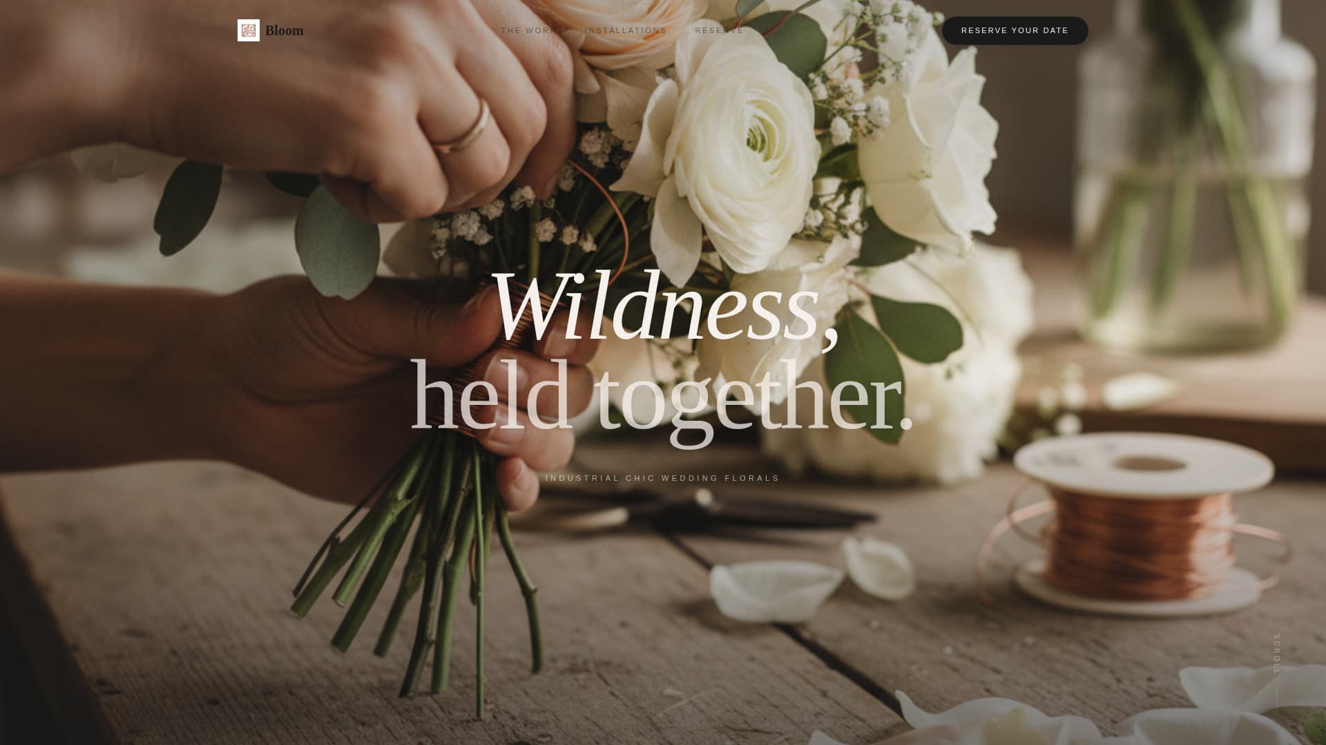 Industrial Chic Wedding Advanced Professional Website Template