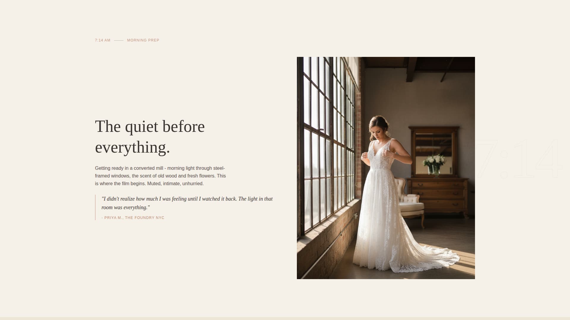Industrial Chic Wedding Booking Website Template