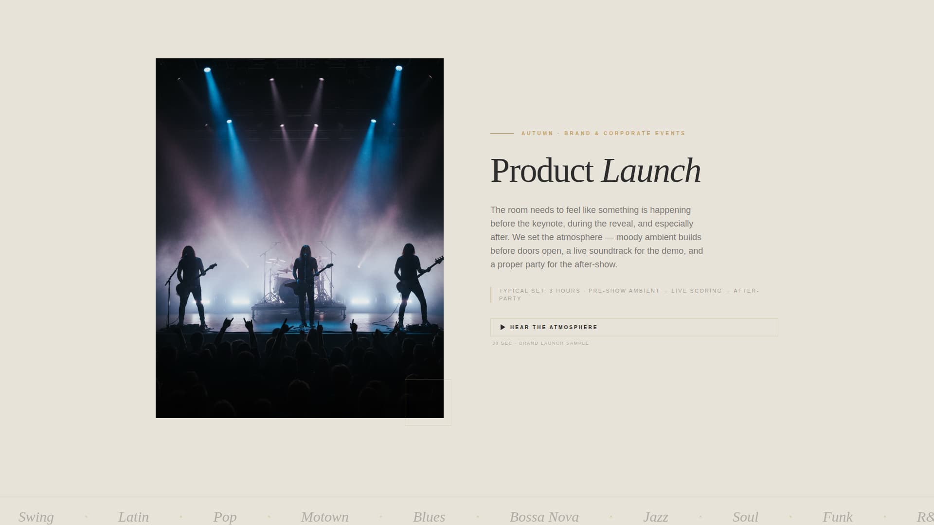 Live Band Website Template for Weddings & Corporate Events