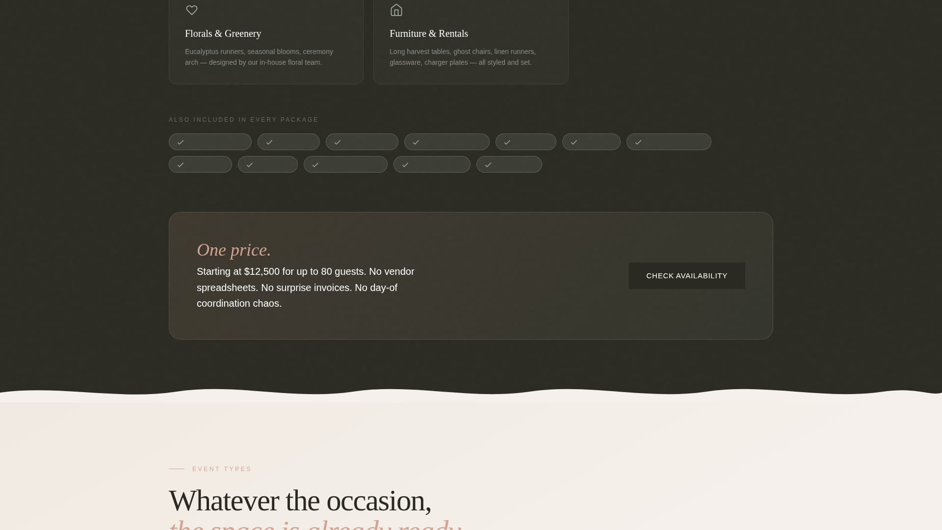 Wedding Venue Residential Booking Website Template