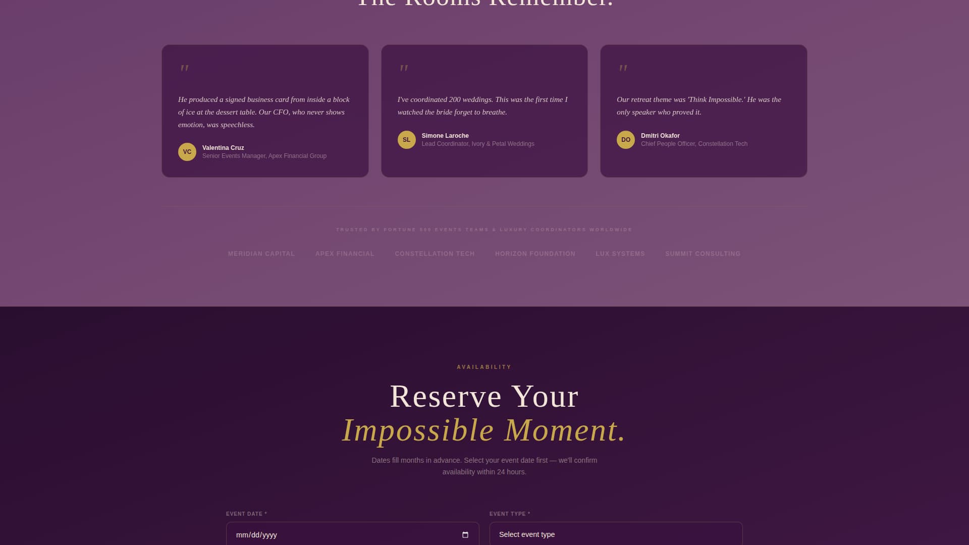 Magician & Entertainer Booking Website Template