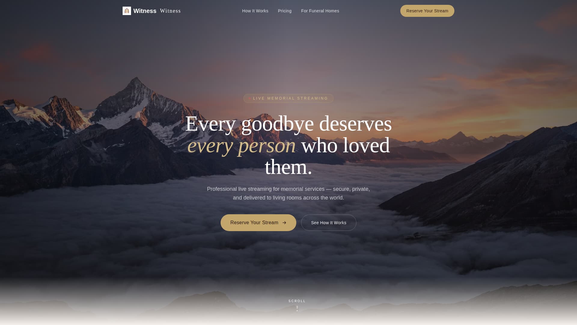 Memorial Event Advanced Booking Website Template