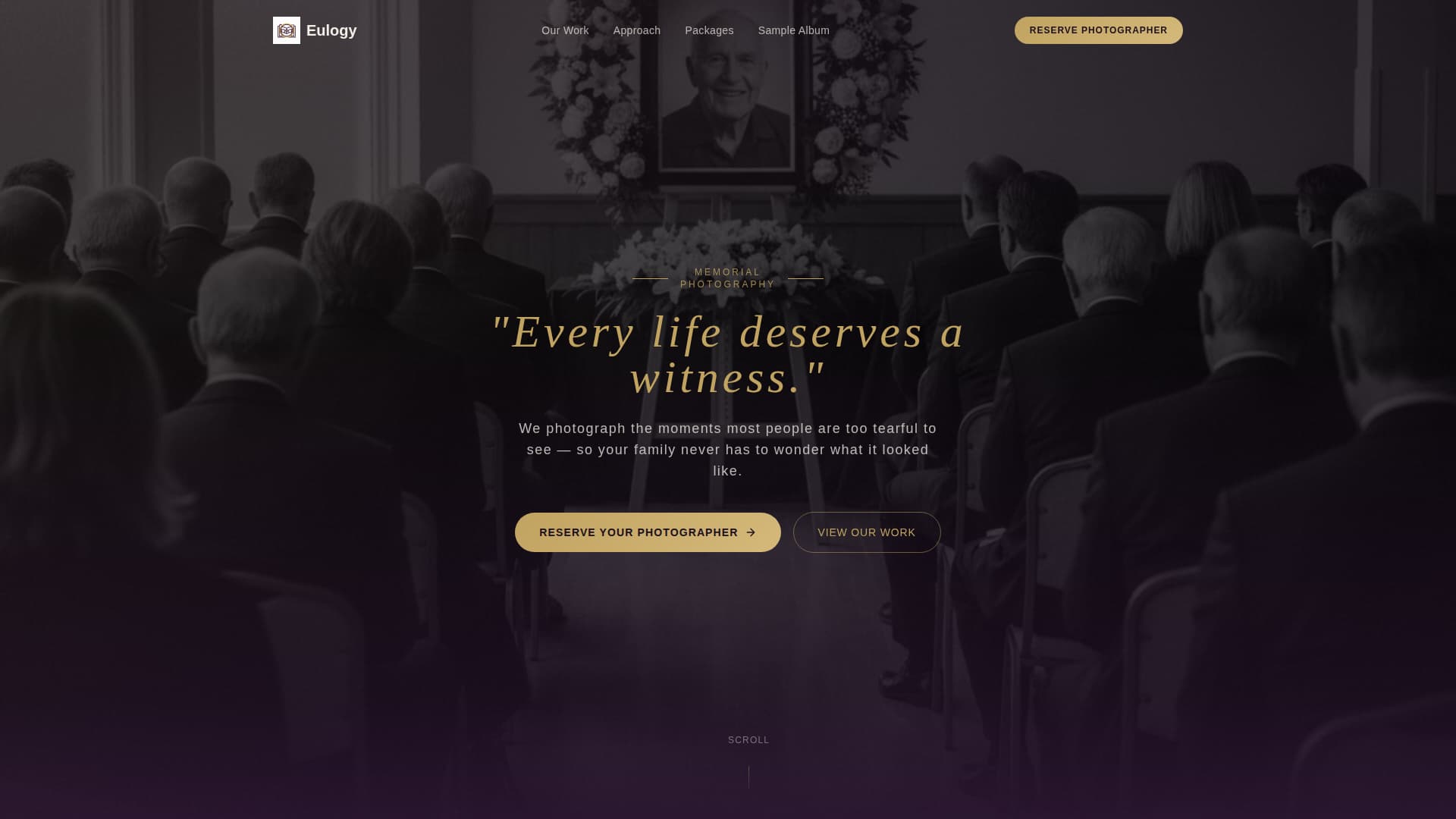 Memorial Event Specialist Booking Website Template