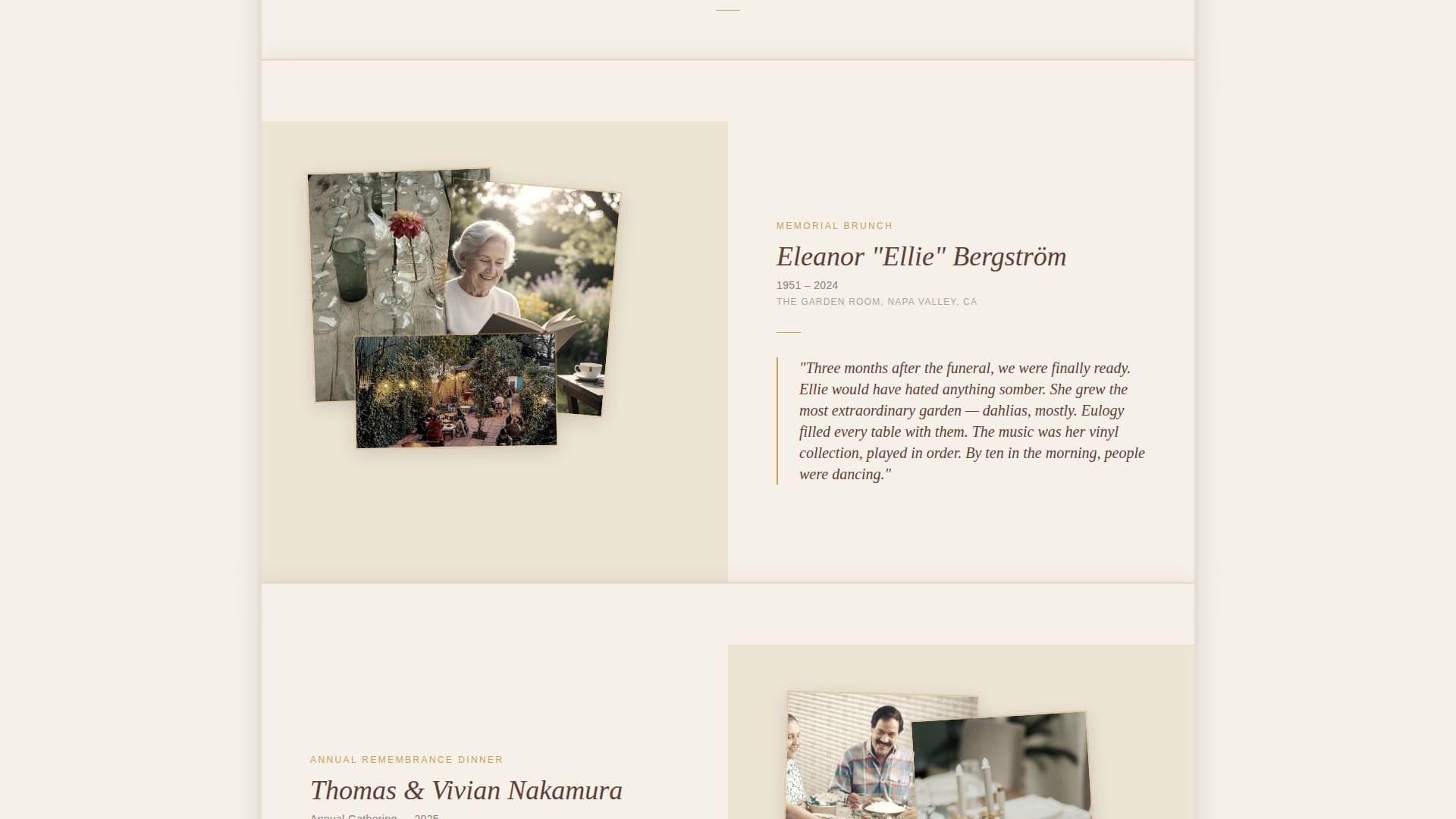 Memorial Event Professional Website Template