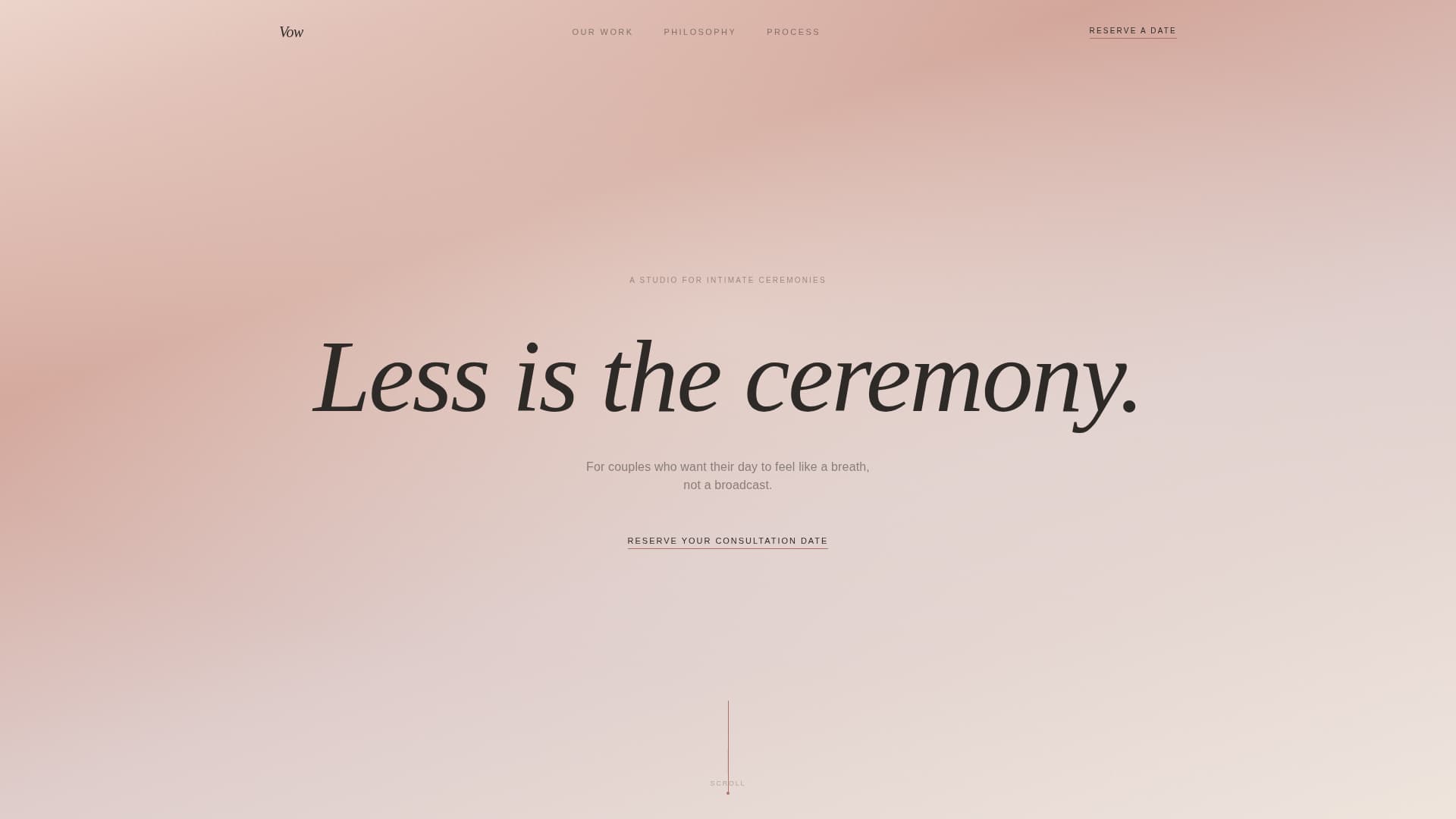 Minimalist Wedding Booking Website Template