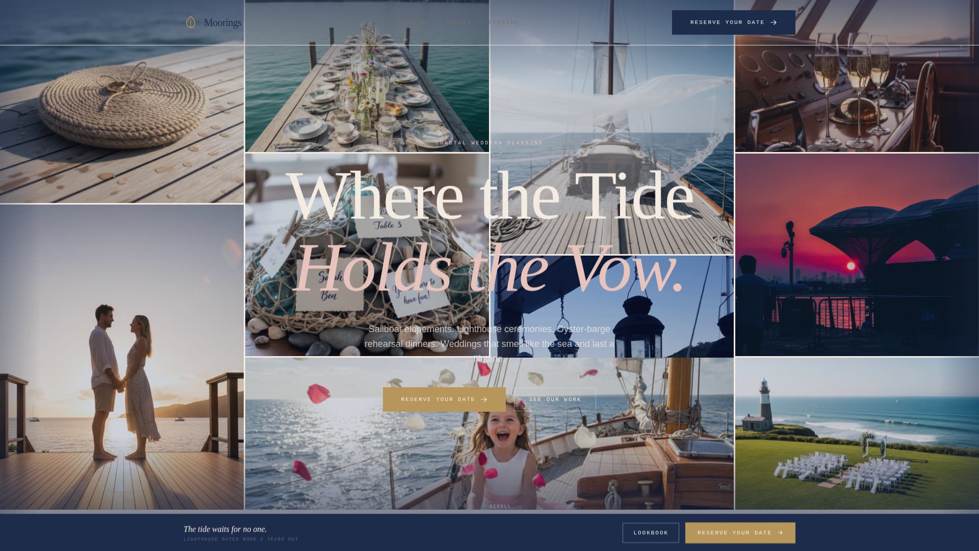 Nautical Wedding Specialist Booking Website Template