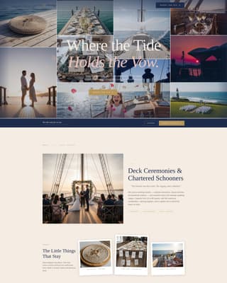 Nautical Wedding Specialist Booking Website Template