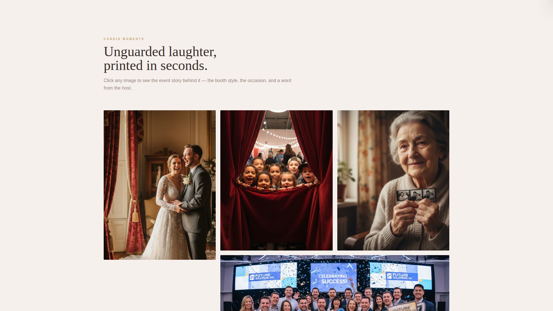 Photo Booth & Party Rental Specialist Booking Website Template