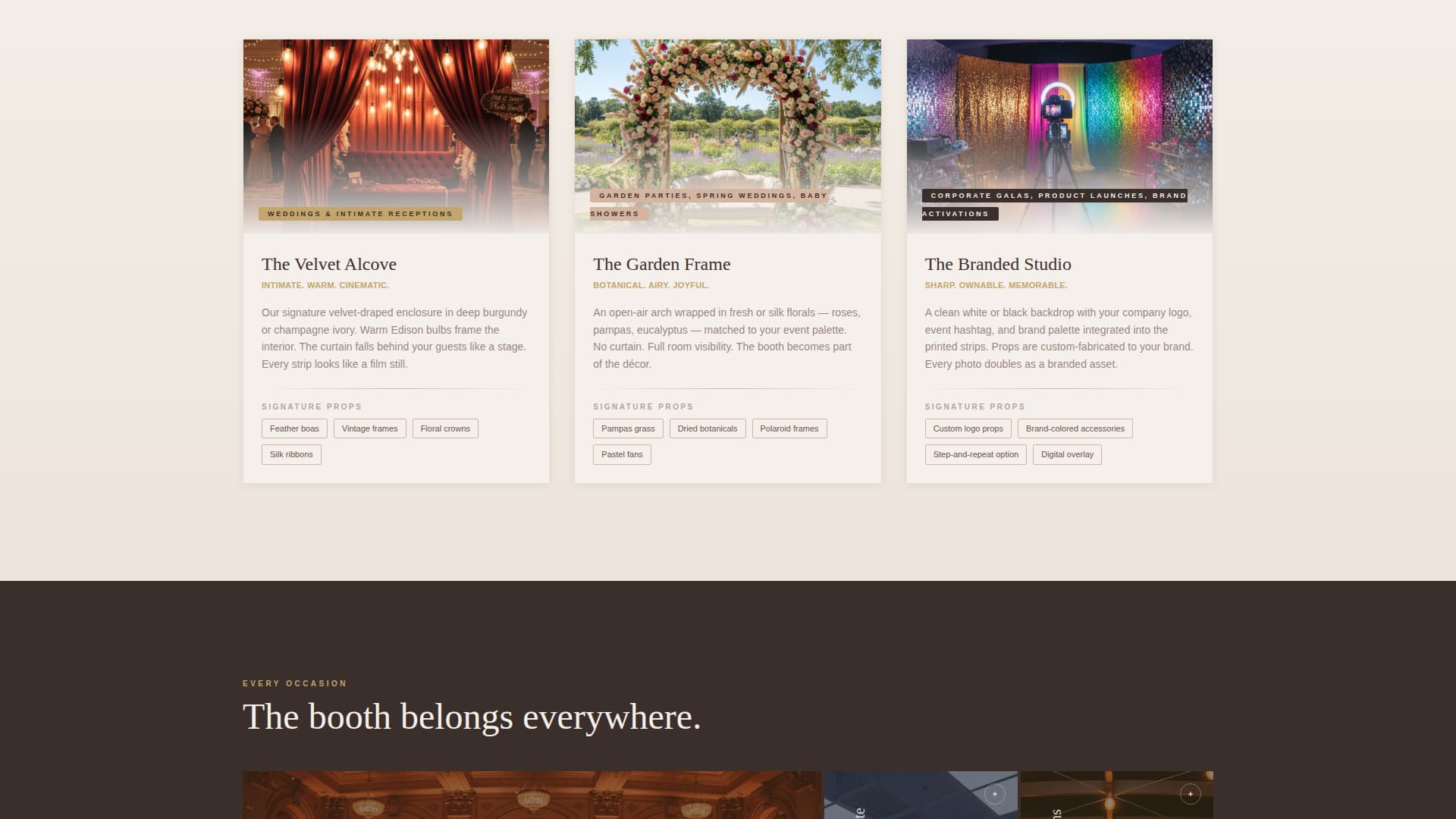 Photo Booth & Party Rental Specialist Booking Website Template