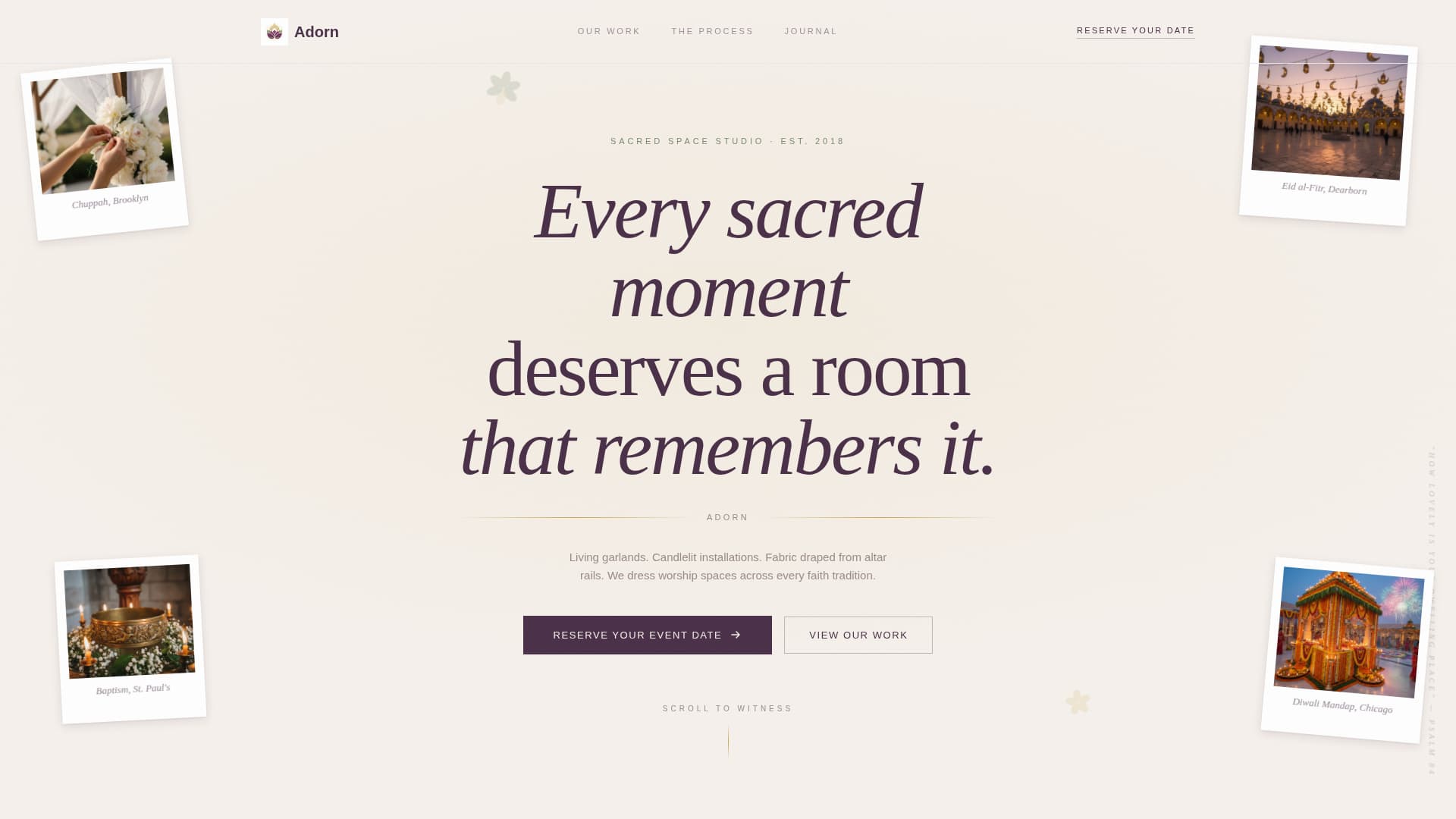 Religious Event Booking Website Template