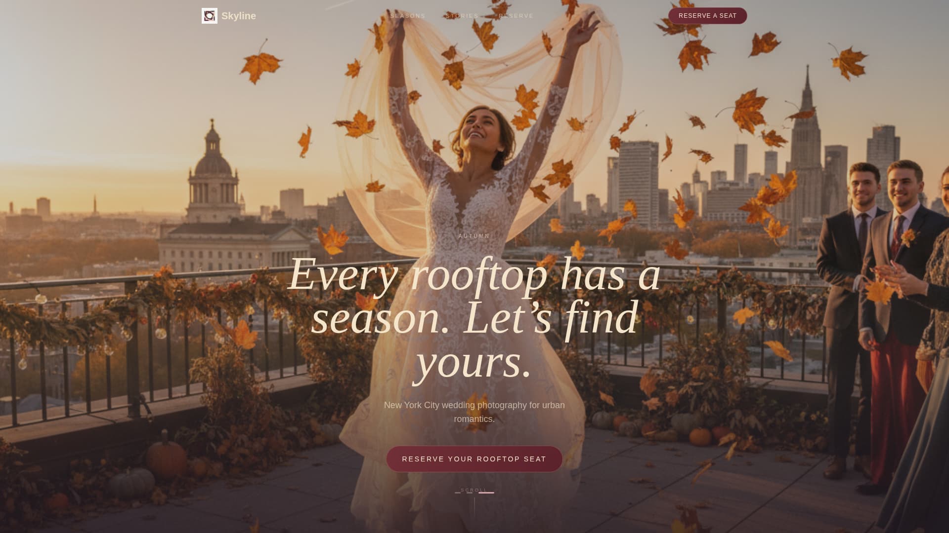 Rooftop Wedding Booking Website Template