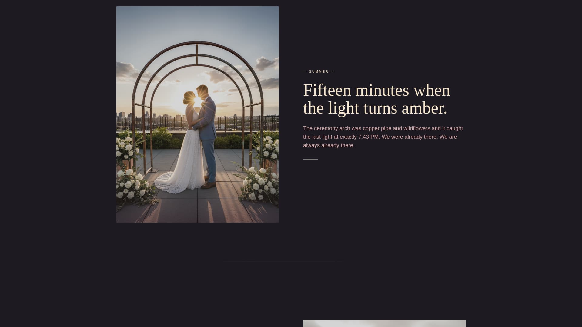 Rooftop Wedding Booking Website Template