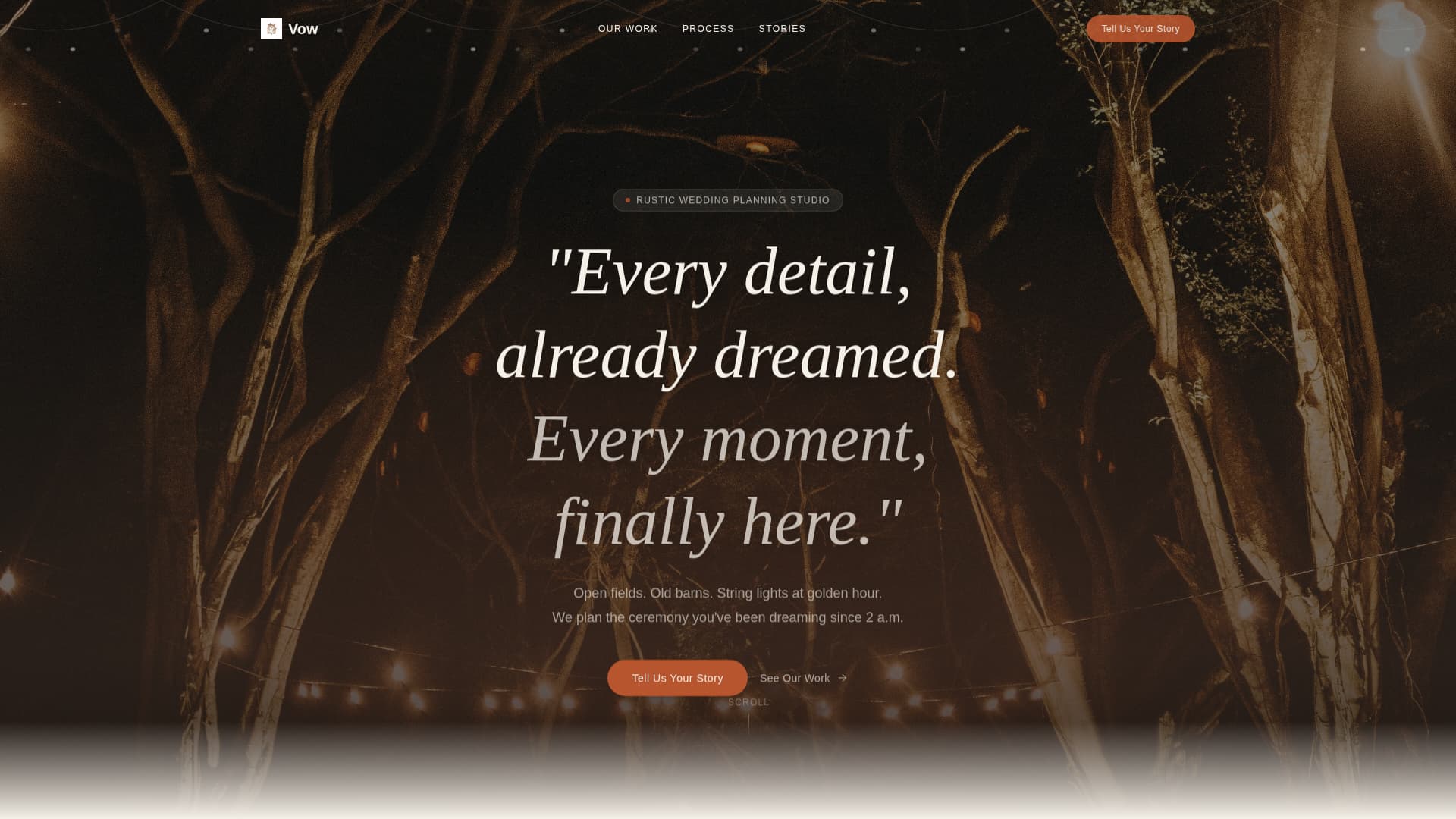 Rustic Wedding Specialist Booking Website Template