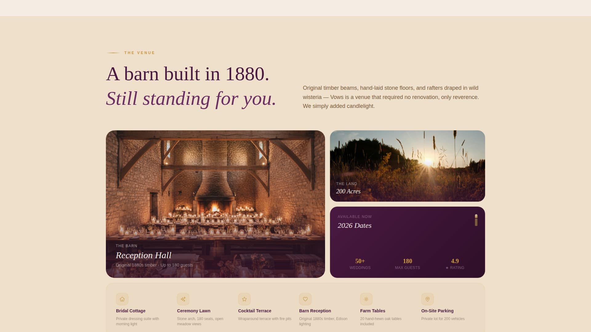 Rustic Wedding Specialist Professional Website Template