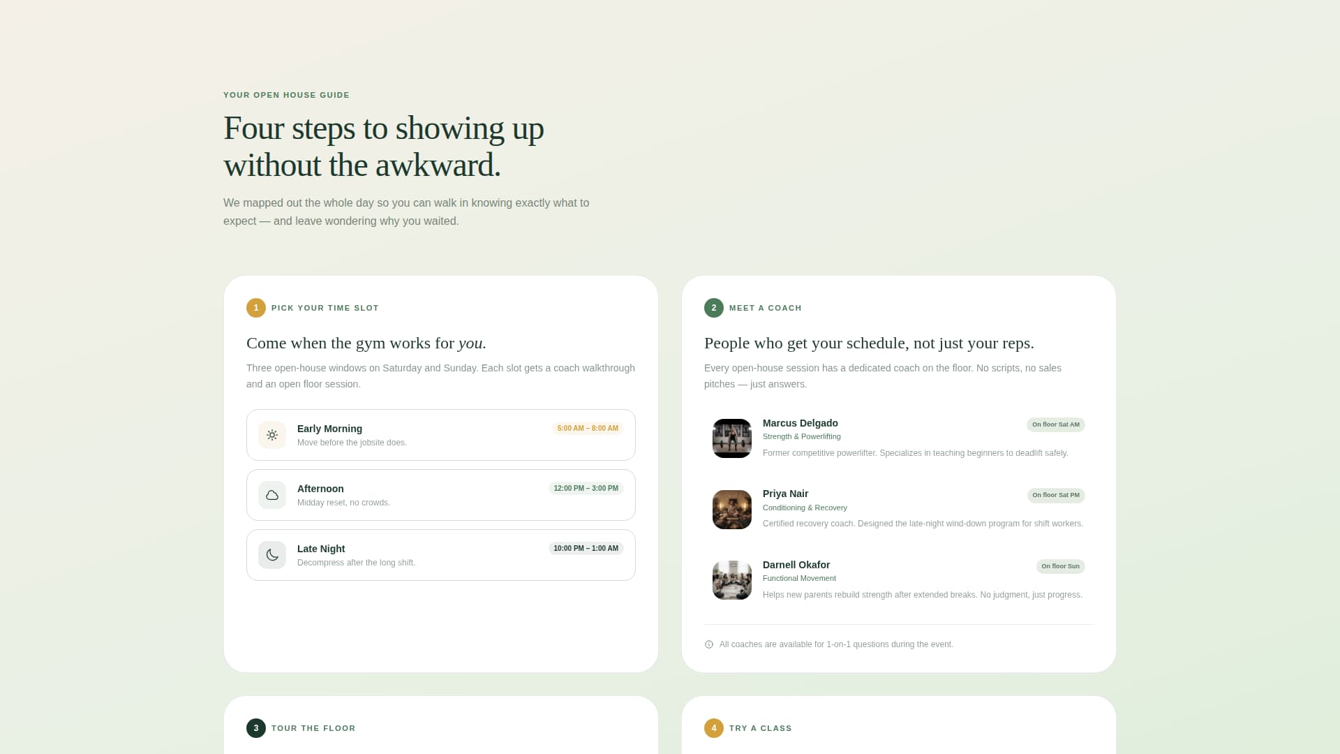 24-Hour Access Gym Open House Event Landing Page Template