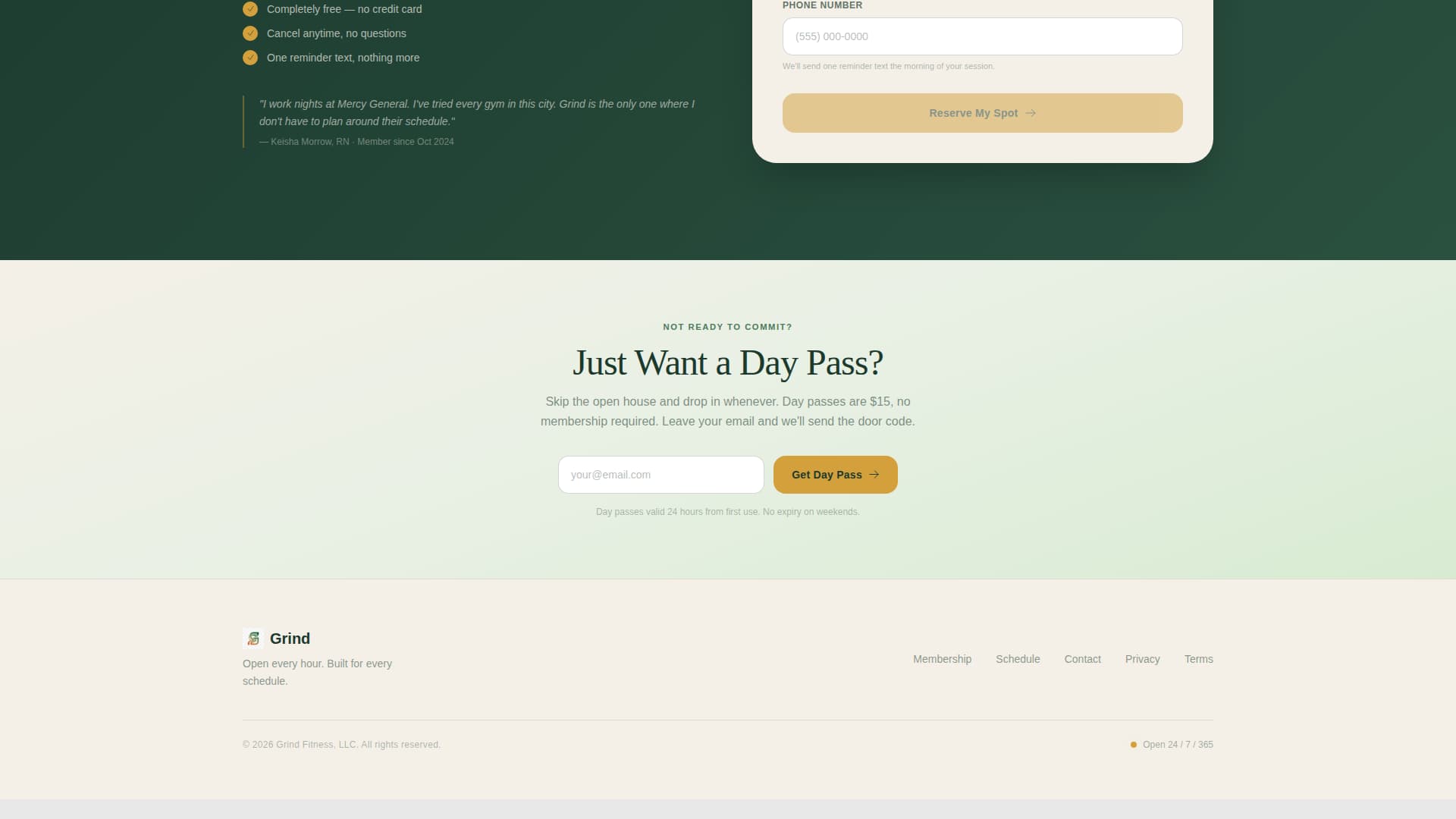 24-Hour Access Gym Open House Event Landing Page Template