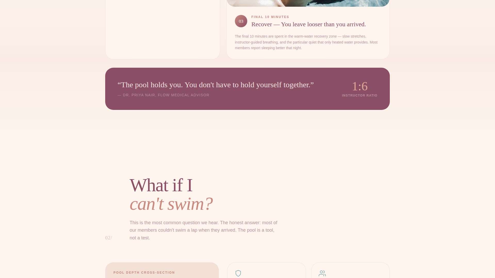 Aquatic Fitness Center Website Template for Hesitant First-Timers