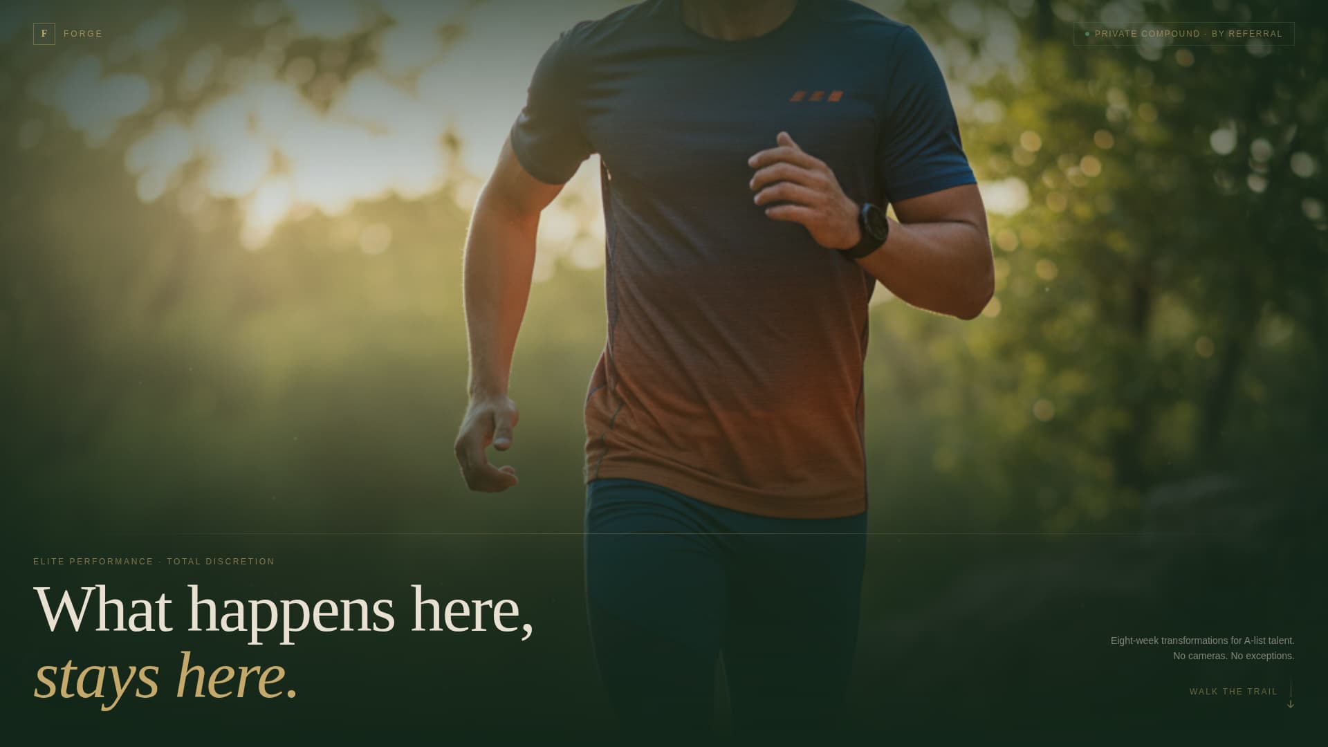 Elite Celebrity Personal Training Gated Booking Website Template