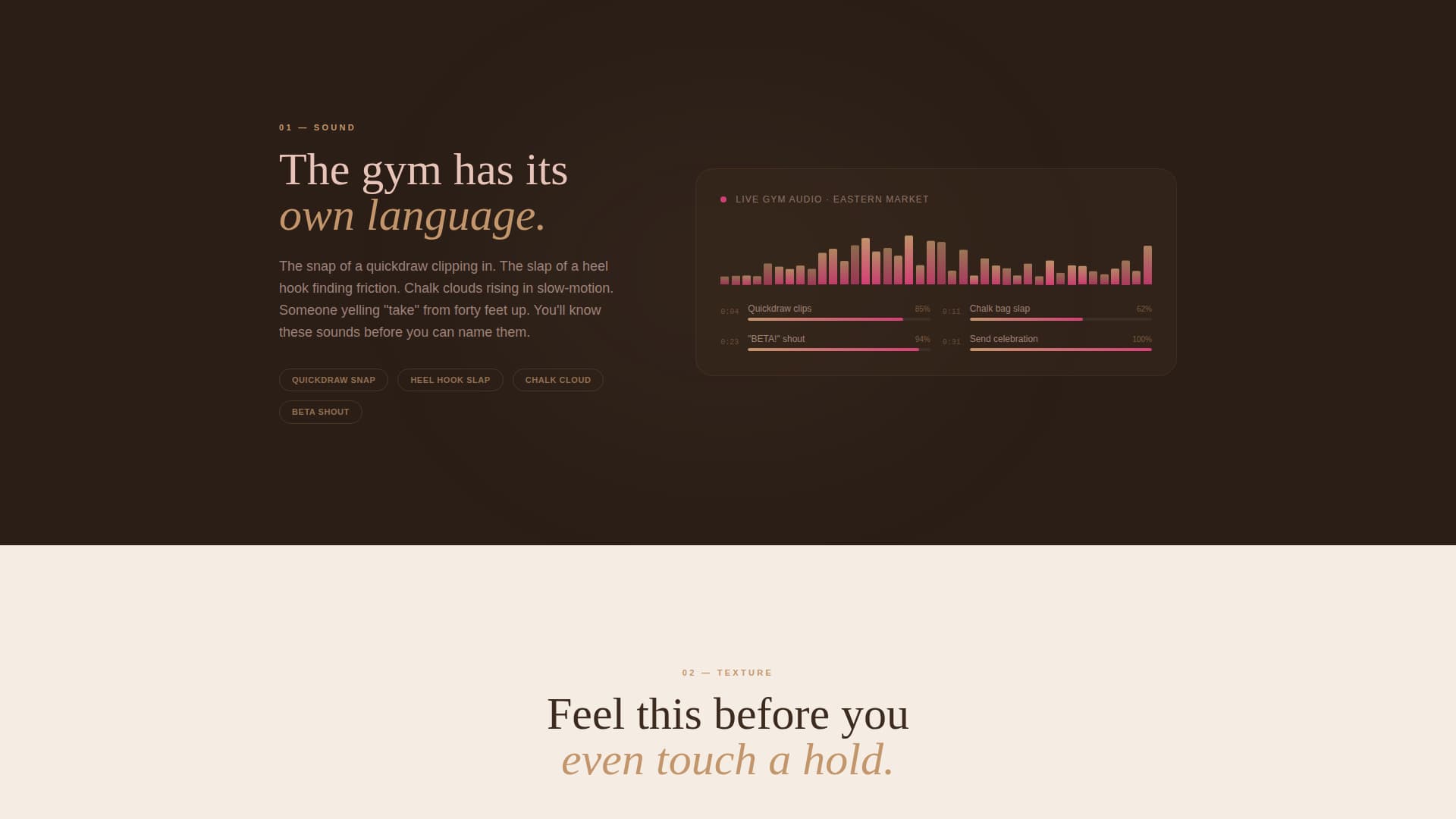 Climbing Gym Website Template with Wall Finder Quiz
