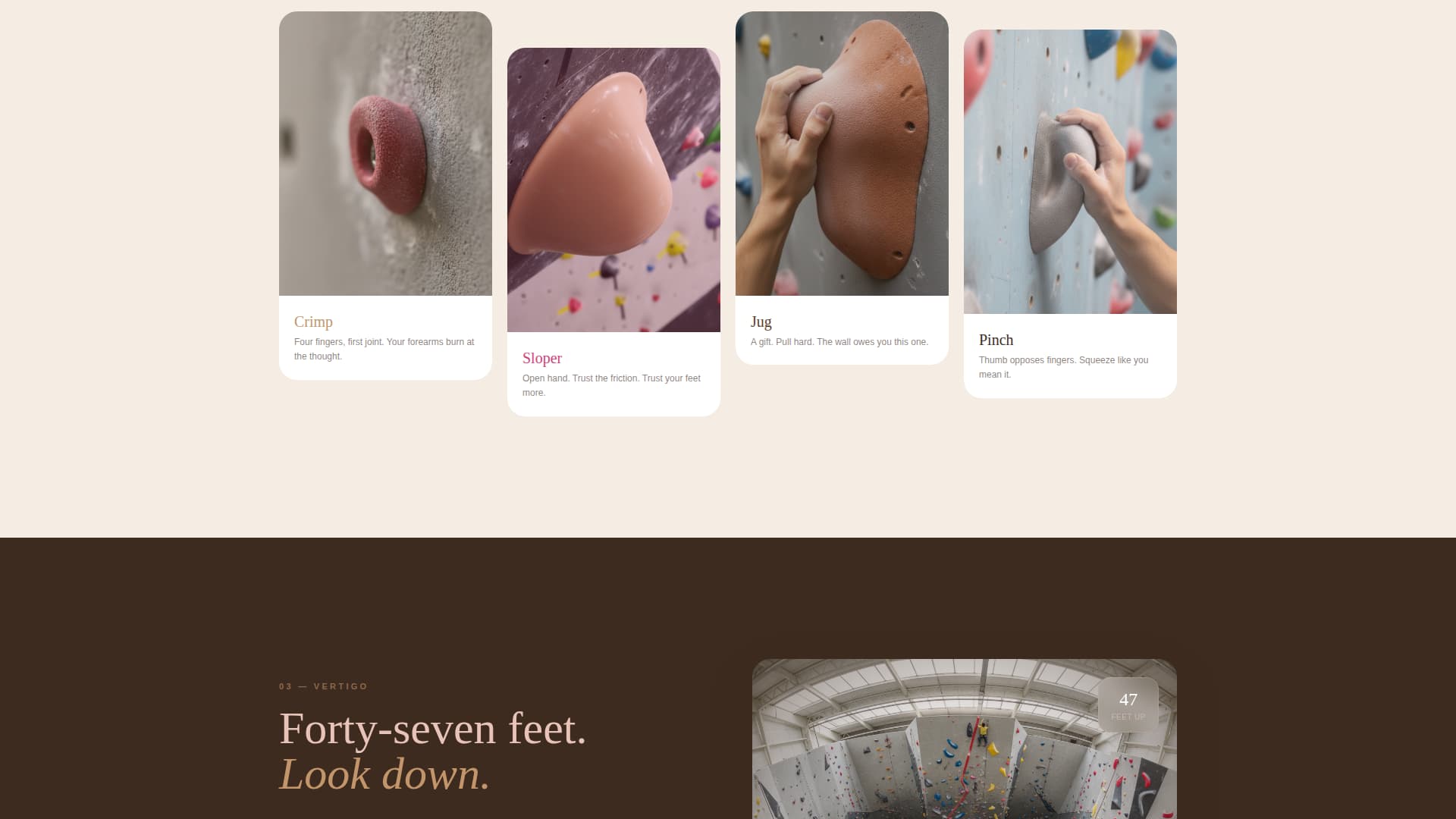Climbing Gym Website Template with Wall Finder Quiz